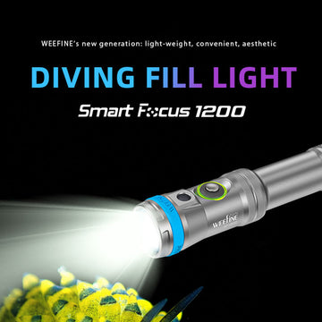 Weefine WF079 Waterproof Smart Focus 1200-Lumen LED Light Scuba Diving Flashlight Underwater Photography